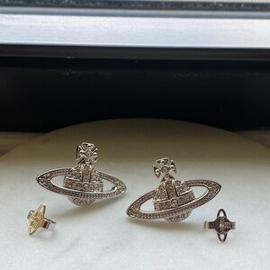 Vivienne Westwood Silver Bas Relief Orb Earrings